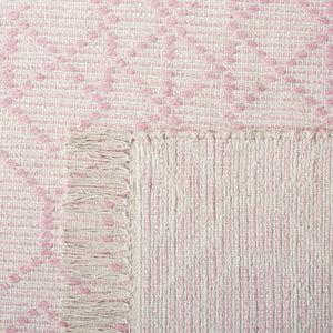 Montauk 652 Handloomed 100% Cotton Bohemian Rug Pink / Ivory 100% COTTON MTK652U-8