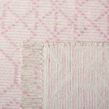 Montauk 652 Handloomed 100% Cotton Bohemian Rug Pink / Ivory 100% COTTON MTK652U-8