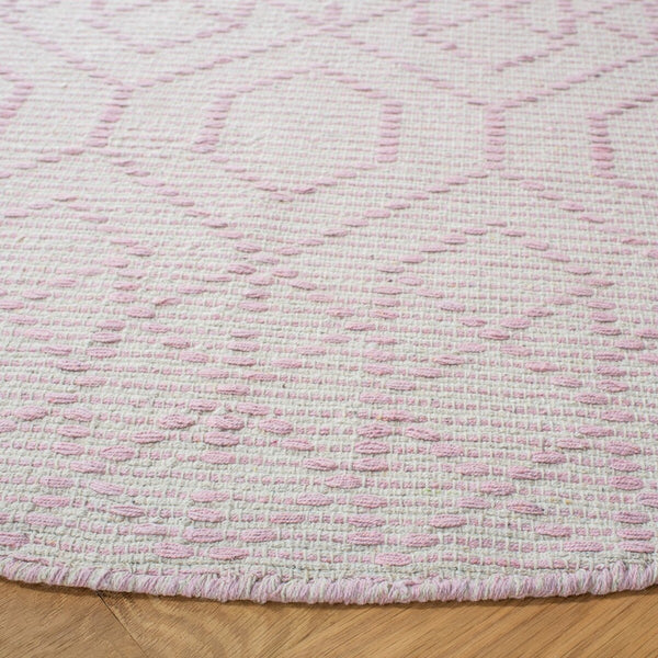 Montauk 652 Handloomed 100% Cotton Bohemian Rug Pink / Ivory 100% COTTON MTK652U-8
