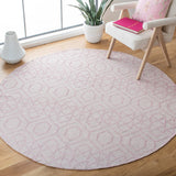 Montauk 652 Handloomed 100% Cotton Bohemian Rug Pink / Ivory 100% COTTON MTK652U-8