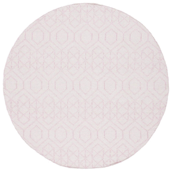 Montauk 652 Handloomed 100% Cotton Bohemian Rug Pink / Ivory 100% COTTON MTK652U-8