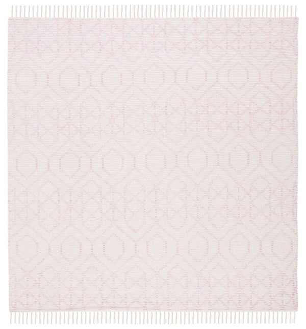 Montauk 652 Handloomed 100% Cotton Bohemian Rug Pink / Ivory 100% COTTON MTK652U-8
