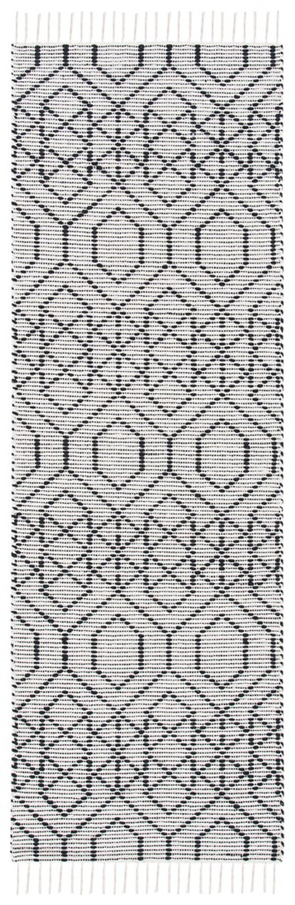 Montauk 652 Handloomed 100% Cotton Bohemian Rug Black / Beige 100% COTTON MTK652Z-8