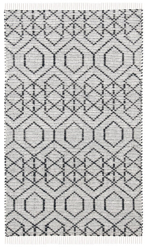 Montauk 652 Handloomed 100% Cotton Bohemian Rug Black / Beige 100% COTTON MTK652Z-8