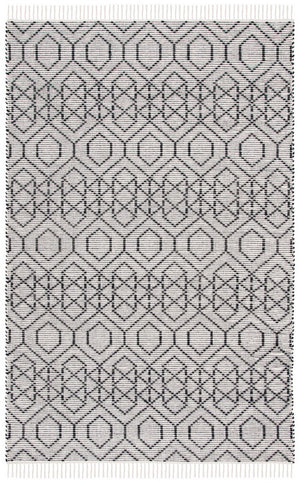 Montauk 652 Handloomed 100% Cotton Bohemian Rug Black / Beige 100% COTTON MTK652Z-8