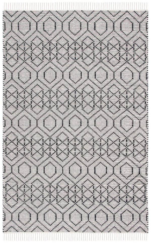 Montauk 652 Handloomed 100% Cotton Bohemian Rug Black / Beige 100% COTTON MTK652Z-8