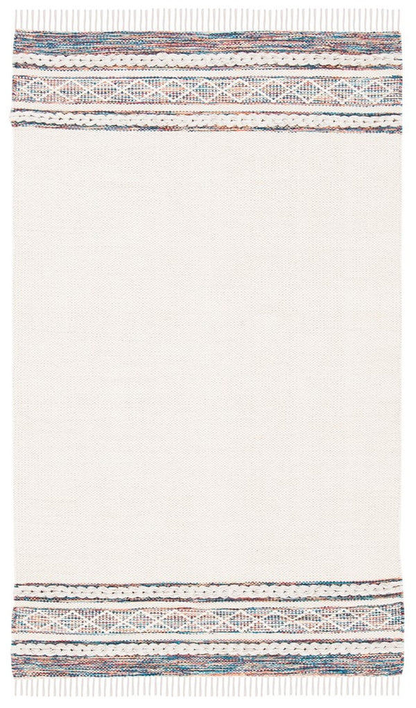 Montauk 653 Handloomed 100% Cotton Bohemian Rug Beige / Blue 100% COTTON MTK653B-8