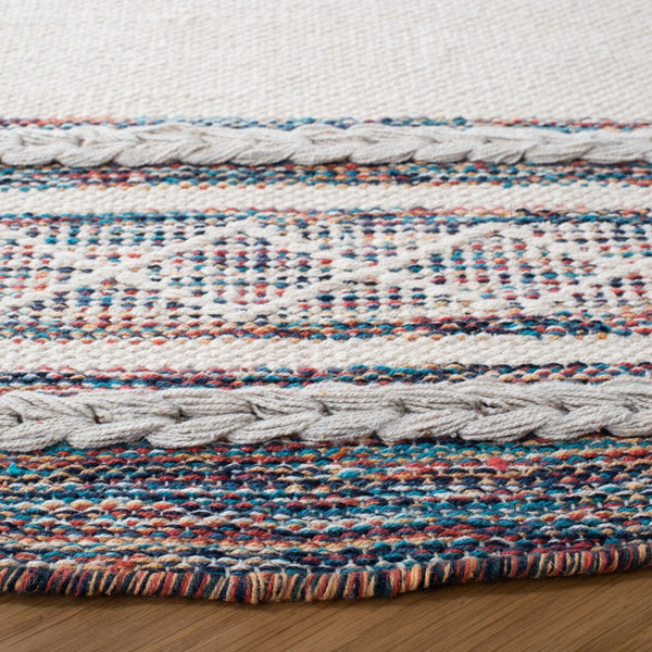Montauk 653 Handloomed 100% Cotton Bohemian Rug Beige / Blue 100% COTTON MTK653B-8