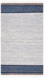 Montauk 653 Handloomed 100% Cotton Bohemian Rug Navy / Beige 100% COTTON MTK653N-8