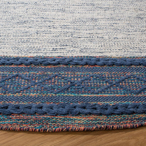 Montauk 653 Handloomed 100% Cotton Bohemian Rug Navy / Beige 100% COTTON MTK653N-8