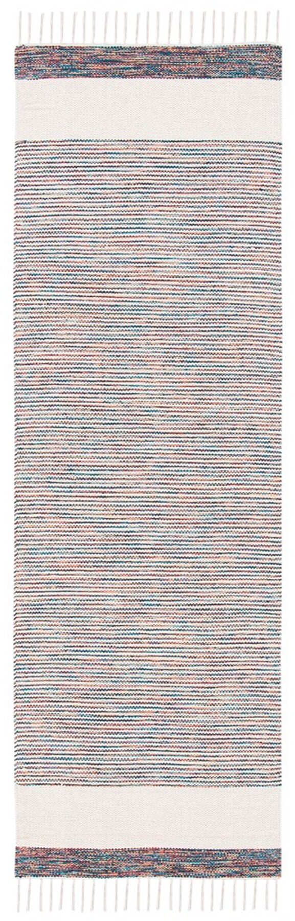 Montauk 654 Handloomed 100% Cotton Bohemian Rug Beige / Blue 100% COTTON MTK654B-8