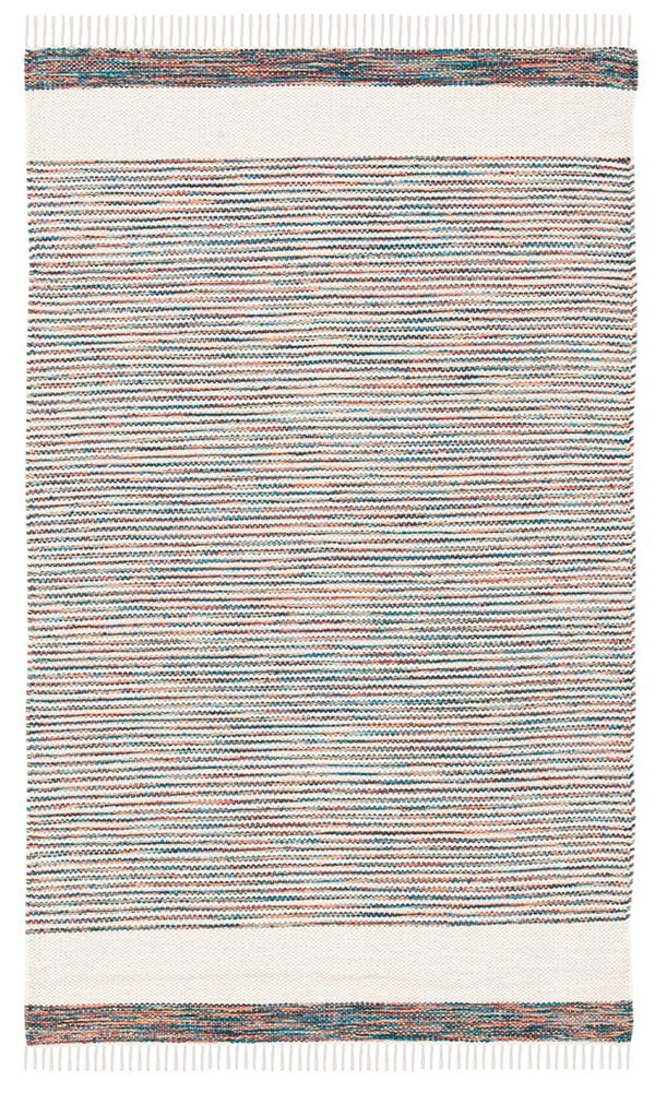 Montauk 654 Handloomed 100% Cotton Bohemian Rug Beige / Blue 100% COTTON MTK654B-8
