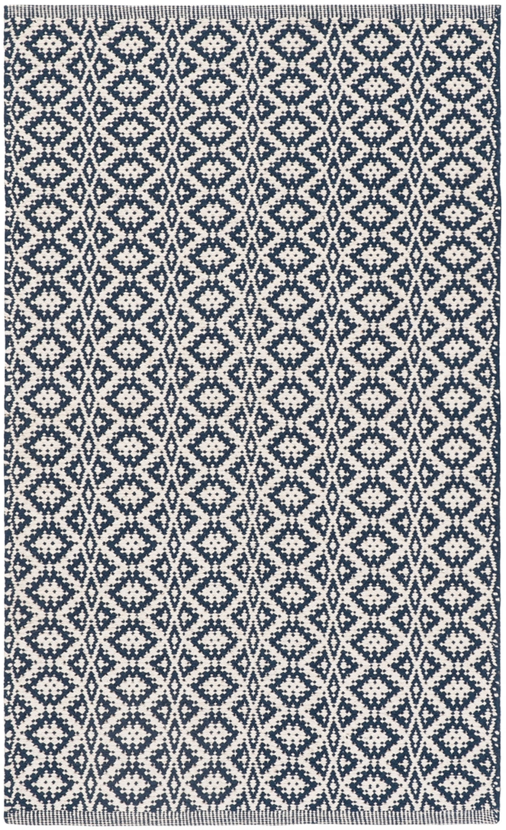 Montauk 716  Hand Woven 100% Cotton Rug Ivory / Blue