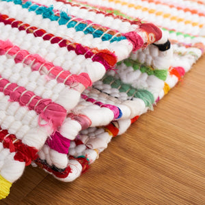 Montauk Flat Weave Rug: Luxurious Polyester & Cotton Blend with Sleek 0.20 Thickness, Made in India