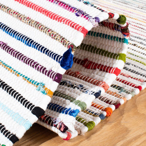 Montauk Flat Weave Rug: Luxurious Polyester & Cotton Blend with Sleek 0.20 Thickness, Made in India