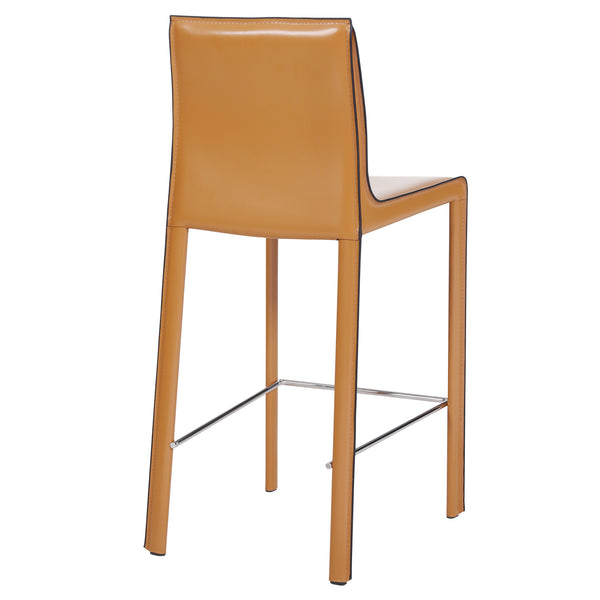 Gervin Recycled Leather Counter Stools - Set of 2, Modern Minimalist Design for Kitchen Comfort