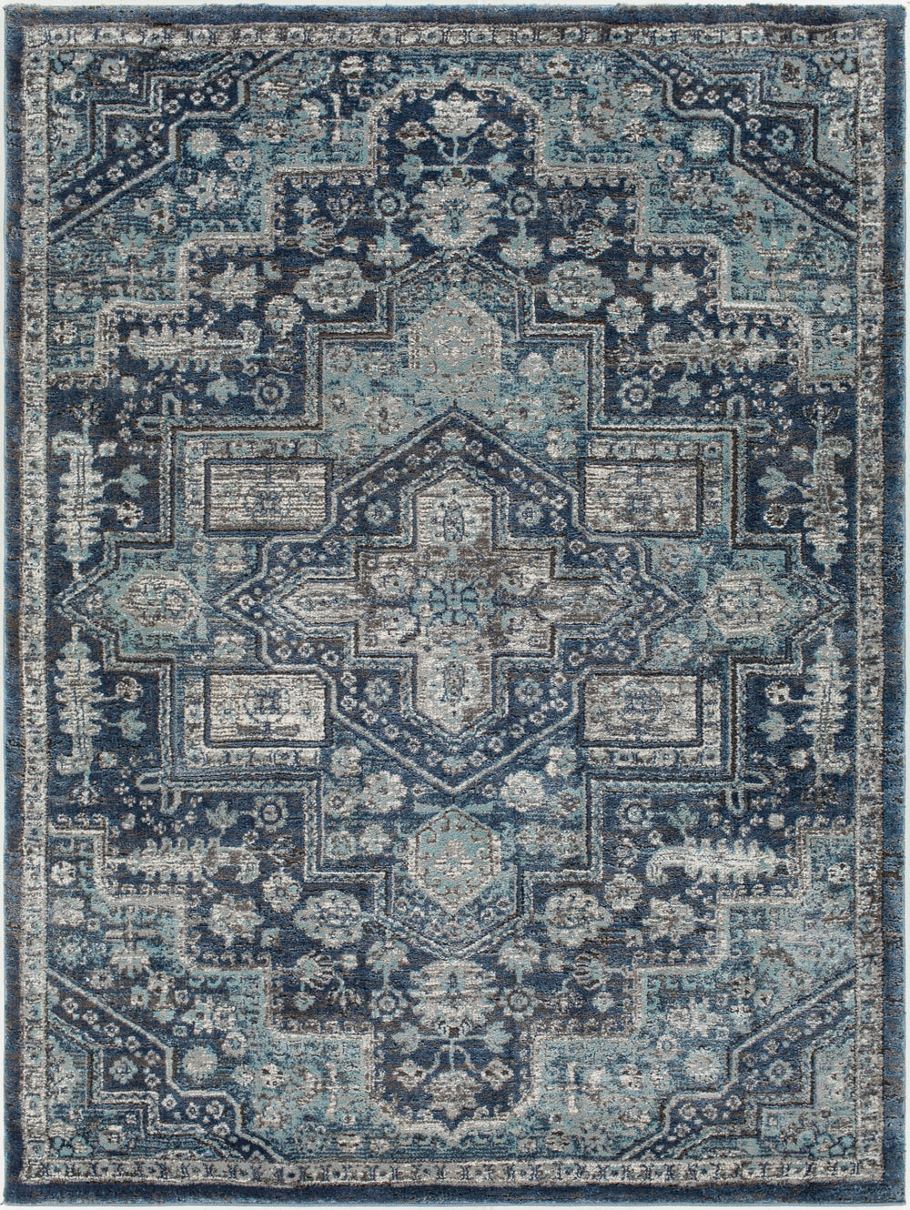 Montana MTN-2302  Polypropylene, Polyester Rug MTN2302-9212 Dark Blue, Aqua, Medium Gray, Charcoal, Cream 85% Polypropylene, 15% Polyester 9'2" x 12'