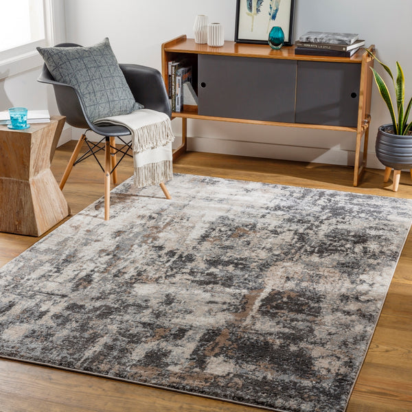 Montana MTN-2303  Polypropylene, Polyester Rug MTN2303-9212 Charcoal, Dark Brown, Beige, Medium Gray, Cream, Black 94% Polypropylene, 6% Polyester 9'2" x 12'