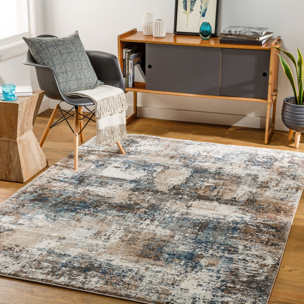 Montana MTN-2308  Polypropylene, Polyester Rug MTN2308-9212 Beige, Dark Brown, Aqua, Dark Blue, Black, Charcoal, Medium Gray, Cream 94% Polypropylene, 6% Polyester 9'2" x 12'