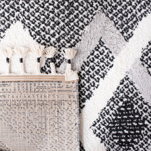 Safavieh Moroccan Tassel Shag 452 70% Polyester + 30% Polypropylene Friese Power Loomed Bohemian Rug MTS452A-7SQ