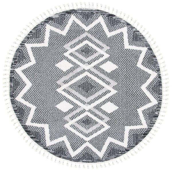 Safavieh Moroccan Tassel Shag 452 70% Polyester + 30% Polypropylene Friese Power Loomed Bohemian Rug MTS452A-7SQ