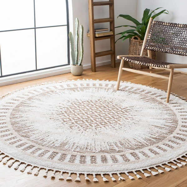 Safavieh Moroccan Tassel Shag 483 70% Polyester + 30% Polypropylene Friese Power Loomed Bohemian Rug MTS483B-7SQ