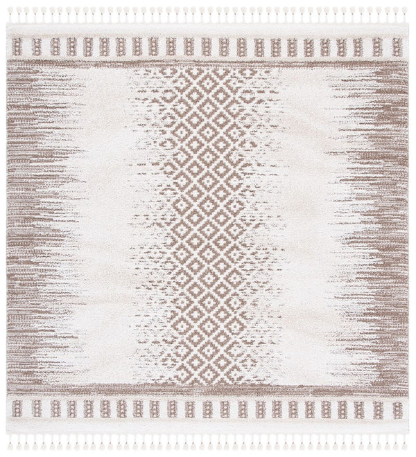 Safavieh Moroccan Tassel Shag 483 70% Polyester + 30% Polypropylene Friese Power Loomed Bohemian Rug MTS483B-7SQ