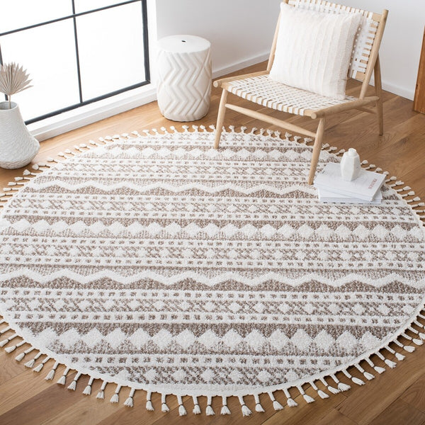 Safavieh Moroccan Tassel Shag 484 70% Polyester + 30% Polypropylene Friese Power Loomed Bohemian Rug MTS484B-7SQ