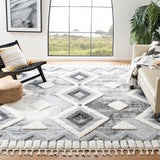 Moroccan Tassel Shag 656 Shag & Flokati Power Loomed Polypropylene Pile Rug Grey / Ivory