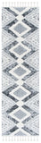 Moroccan Tassel Shag 676 Shag & Flokati Power Loomed Polypropylene Pile Rug Grey / Ivory