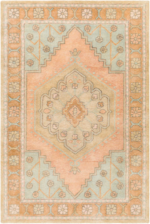 Malatya MTY-2302 Traditional Wool, Viscose Rug MTY2302-81012 Seafoam, Wheat, Beige, Medium Gray, Khaki, Pale Pink 70% Wool, 30% Viscose 8'10" x 12'