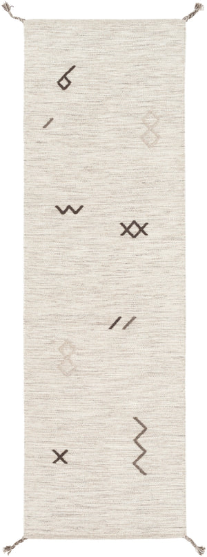 Montezuma MTZ-2005 Global Wool Rug MTZ2005-268 Ivory, Light Gray, Camel, Dark Brown 100% Wool 2'6" x 8'