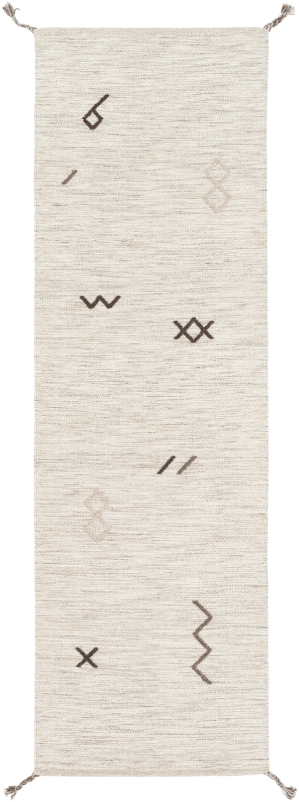 Montezuma MTZ-2005 Global Wool Rug MTZ2005-268 Ivory, Light Gray, Camel, Dark Brown 100% Wool 2'6" x 8'