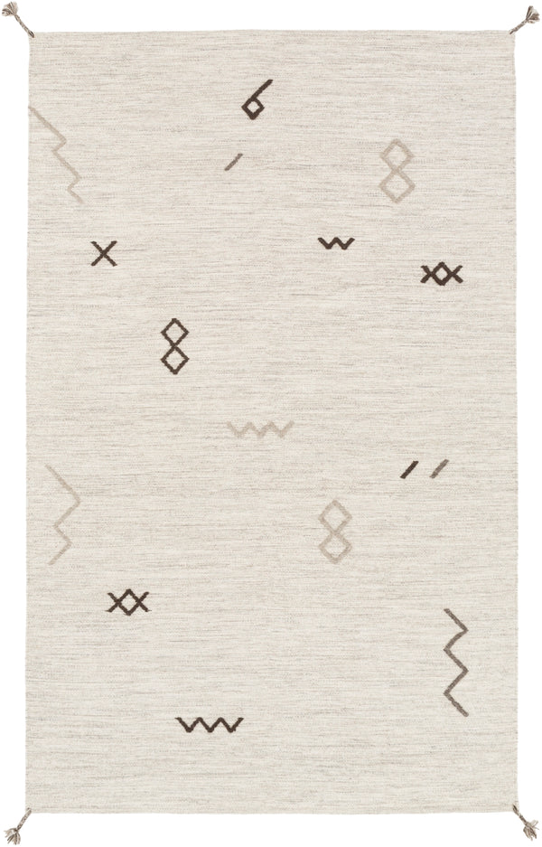Montezuma MTZ-2005 Global Wool Rug MTZ2005-913 Ivory, Light Gray, Camel, Dark Brown 100% Wool 9' x 13'