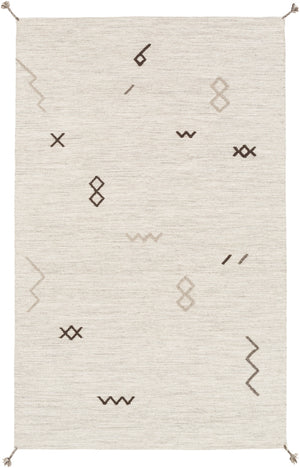 Montezuma MTZ-2005 Global Wool Rug MTZ2005-913 Ivory, Light Gray, Camel, Dark Brown 100% Wool 9' x 13'