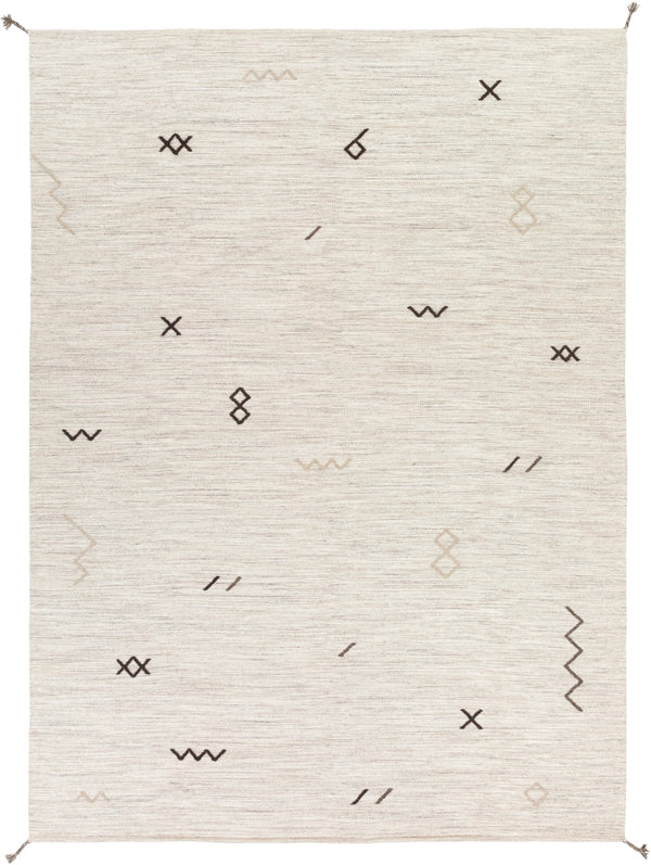 Montezuma MTZ-2005 Global Wool Rug MTZ2005-811 Ivory, Light Gray, Camel, Dark Brown 100% Wool 8' x 11'