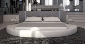 VIG Furniture Eastern King Rotondo Modern Eco-Leather Round Bed w/ LED Lights VGINROTONDO-EK