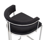 VIG Furniture Modrest Munith - Modern Black Velvet & Stainless Steel Bar Chair VGZAB9504-BLK-BS