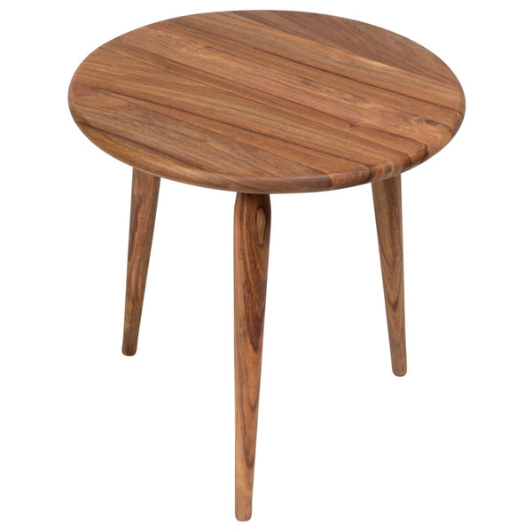 Porter Designs Urban Solid Sheesham Wood Round Contemporary End Table Natural 05-117-08-1439