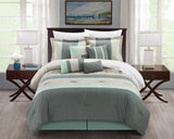 Euphoria blue/grey king 12 Pc. comforter set