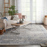 Nourison kathy ireland Home Malta MAI12 Vintage Machine Made Power-loomed Indoor only Area Rug Ivory/Blue 7'10" x 10'10" 99446495099