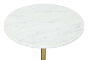Zuo Modern Cynthia Marble, Iron Modern Commercial Grade Side Table White, Gold Marble, Iron