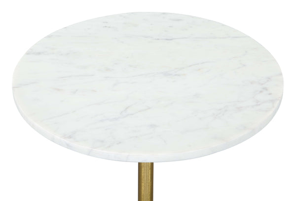 Zuo Modern Cynthia Marble, Iron Modern Commercial Grade Side Table White, Gold Marble, Iron