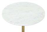 English Elm EE2925 Marble, Iron Modern Commercial Grade Side Table White, Gold Marble, Iron