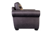 Porter Designs Hunter Wildlife Pattern Reversible to Leather-Look Transitional Chair Gray 01-33C-03-8022