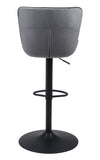 Zuo Modern Tarley 100% Polyester, Plywood, Steel Modern Commercial Grade Barstool Gray, Black 100% Polyester, Plywood, Steel