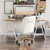 Zuo Modern Madelaine 100% Polyurethane, Plywood, Steel Modern Commercial Grade Office Chair White, Gold 100% Polyurethane, Plywood, Steel