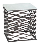 Duke Marble, MDF, Aluminum Modern Commercial Grade Side Table