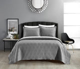 Marling Grey Queen 3pc Quilt Set