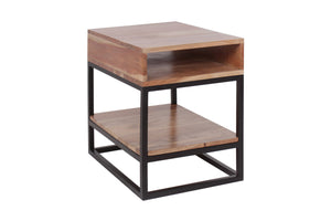 Porter Designs Malmo Solid Wood Industrial End Table Natural 05-190-26-1703N